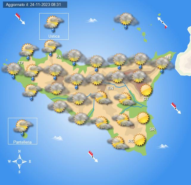 Meteo Sicilia di sabato 25 e domenica 26 novembre