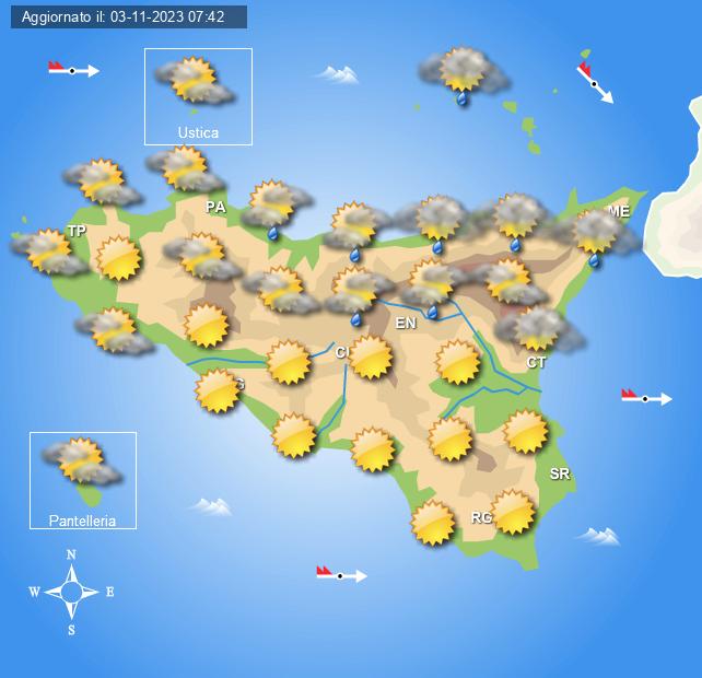 Meteo Sicilia di sabato 4 e domenica 5 novembre