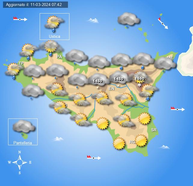 Meteo Sicilia di martedì 12 marzo