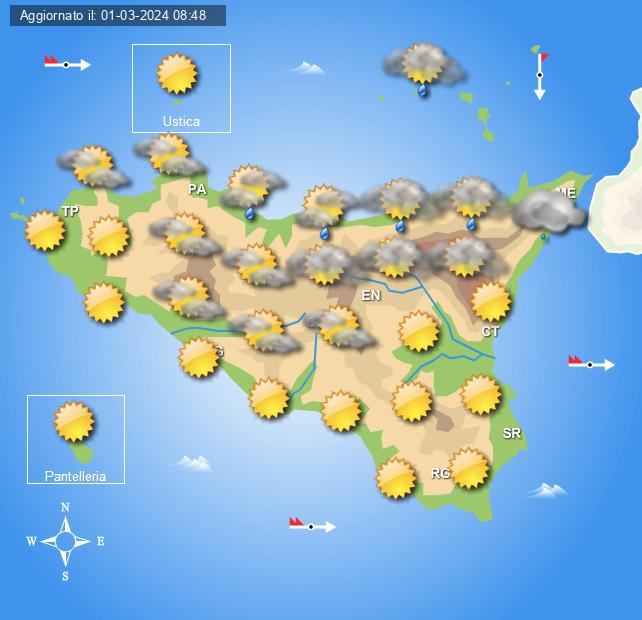 Meteo Sicilia di sabato e e domenica 3 marzo