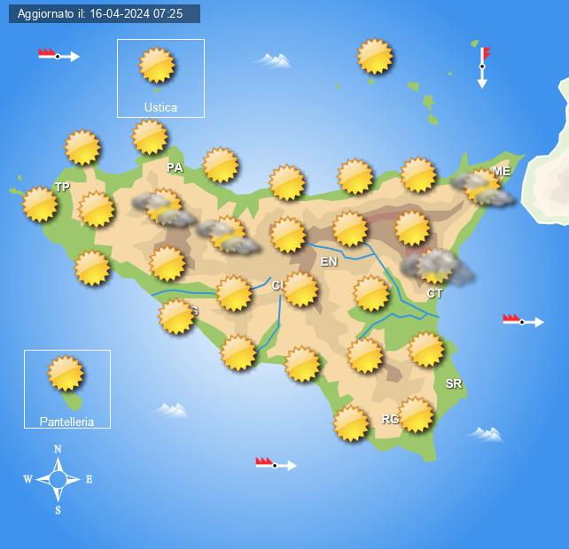 Meteo Sicilia di mercoledì 17 aprile