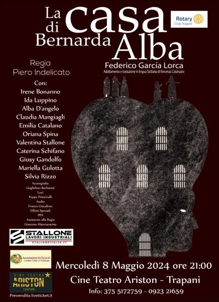 L’8 maggio al Teatro Ariston a Trapani “La casa di Bernalda Alba”. Regia di Pietro Indelicato