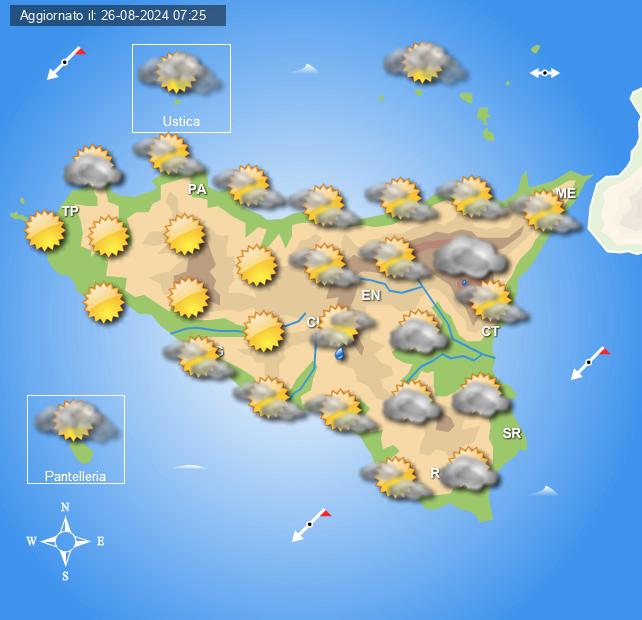 Meteo Sicilia di martedì 27 agosto