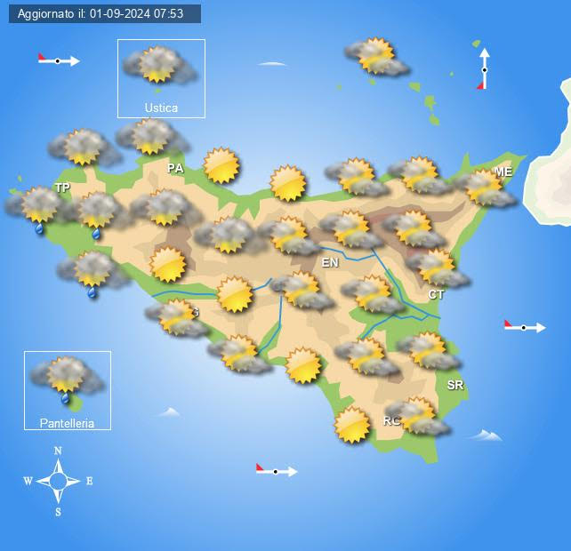 Meteo Sicilia di lunedì 2 settembre