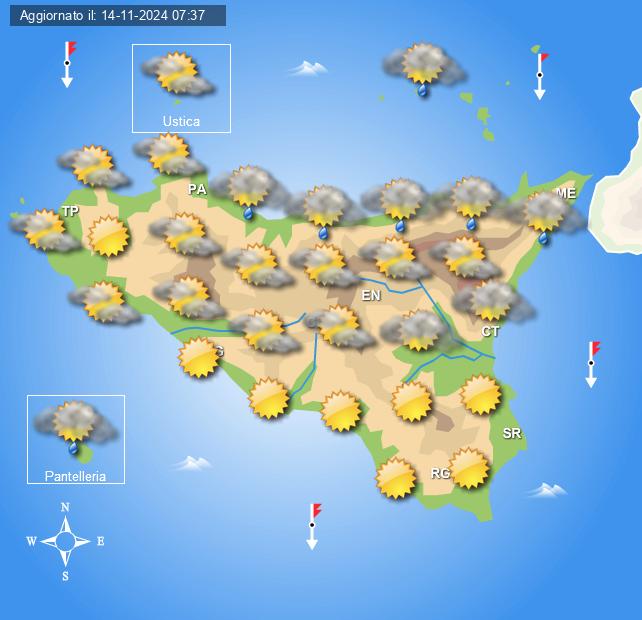 Meteo Sicilia di venerdì 15 novembre