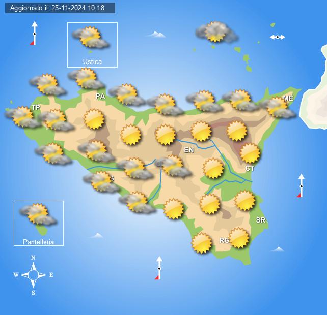 Meteo Sicilia di mercoledì 27 novembre