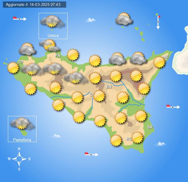 Meteo Sicilia di sabato 15 e domenica 16 marzo