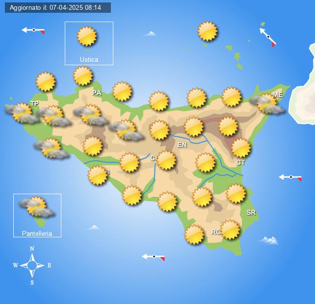 Meteo Sicilia di martedì 8 aprile