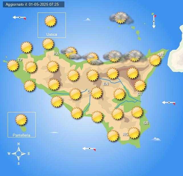 Meteo Sicilia di venerdì 2 maggio