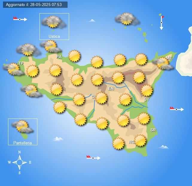 Meteo Sicilia di giovedì 29 maggio