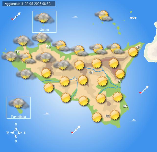Meteo Sicilia sabato 3 e domenica 4 maggio
