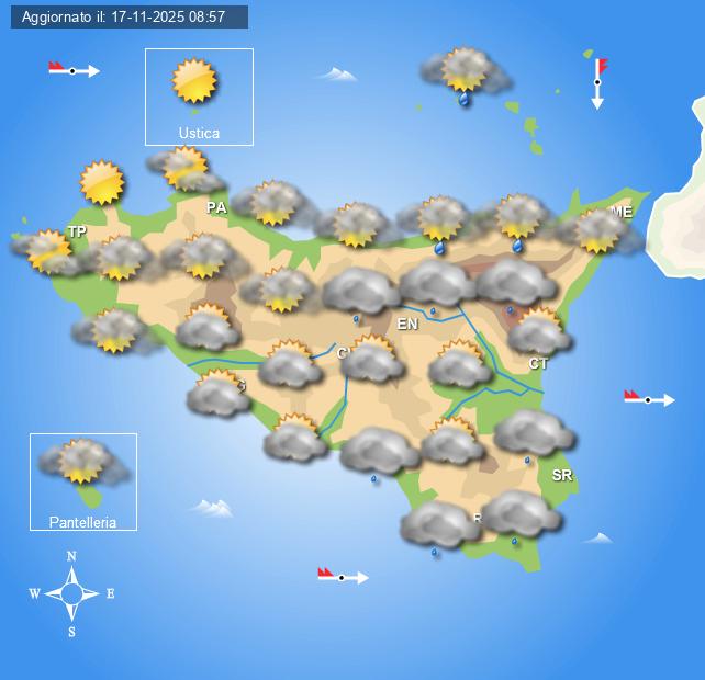 Meteo Sicilia di mercoledì 19 novembre