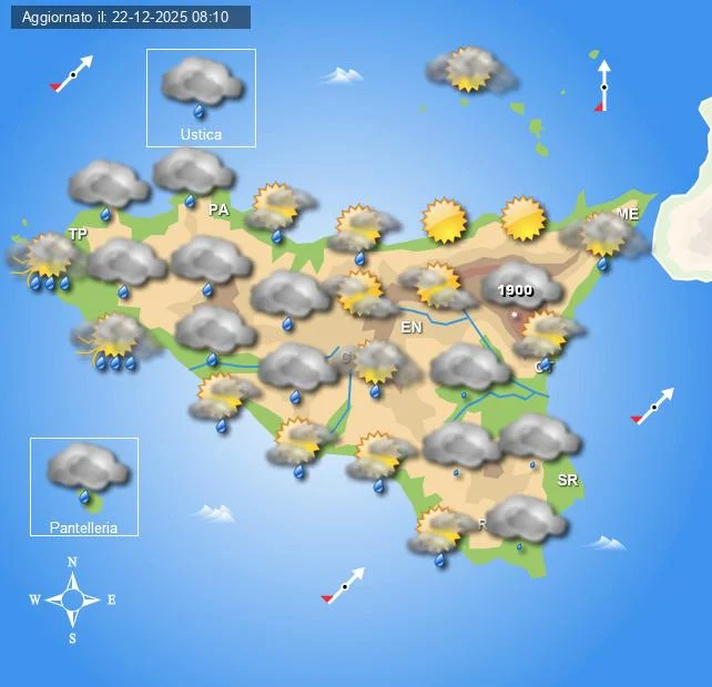 Meteo Sicilia di martedì 23 dicembre