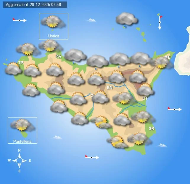 Meteo Sicilia di martedì 30 dicembre