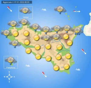 Meteo Sicilia di giovedì 8 gennaio