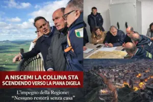 Frana di Niscemi, altro sopralluogo: “La collina sta scendendo verso la Piana di Gela”