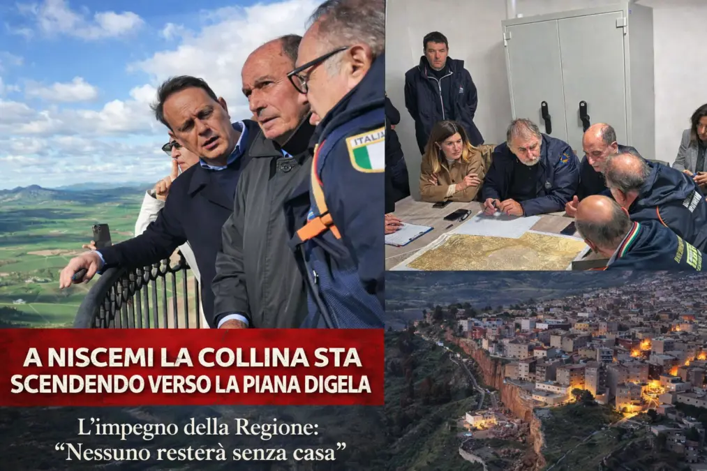 Frana di Niscemi, altro sopralluogo: “La collina sta scendendo verso la Piana di Gela”