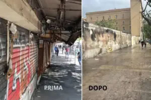 Ultimati lavori di abbattimento delle baracche in piazza Giulio Cesare