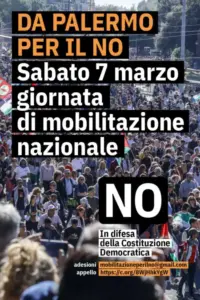Palermo chiama l’Italia. Mille firme per il NO al referendum