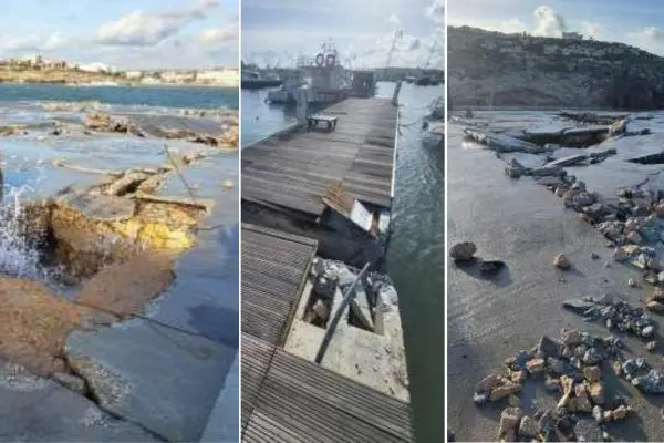 Ciclone Harry, domani al via i lavori al porto di Lampedusa. A Linosa cantieri già operativi