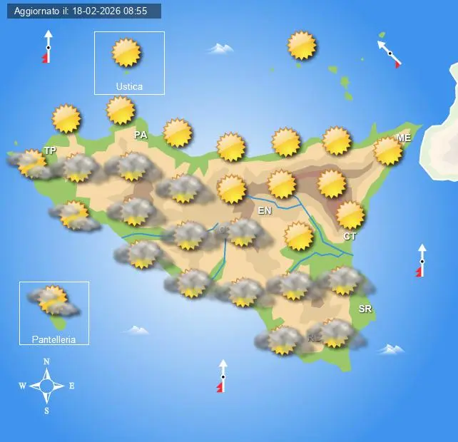 Meteo Sicilia di giovedì 19 febbraio