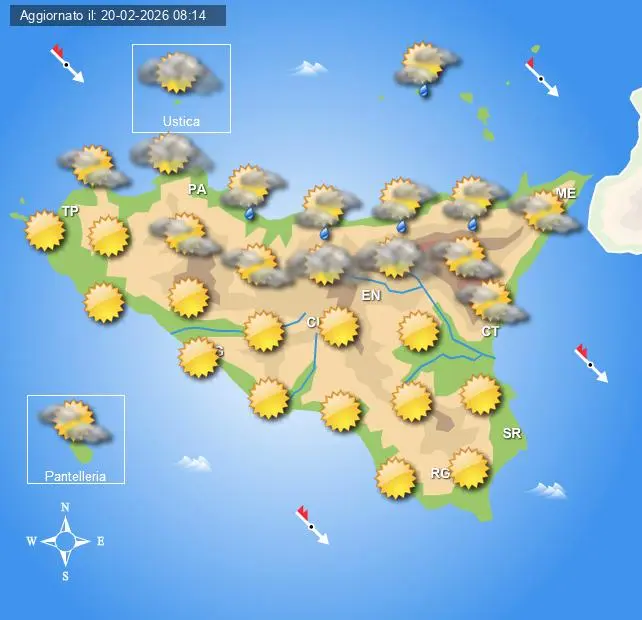 Meteo Sicilia di sabato 21 e domenica 22 febbraio