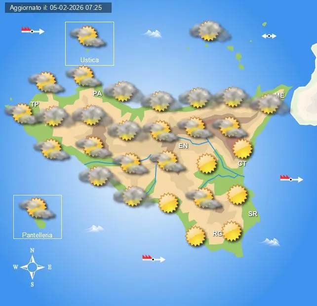 Meteo Sicilia di venerdì 6 febbraio