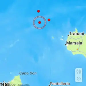 Terremoto nel Mar Tirreno, sciame sismico al largo di Trapani: scossa di magnitudo 3.9