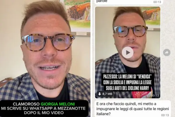 Giorgia Meloni scrive di notte a La Vardera: “Bel modo di fare politica”