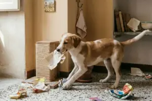 Il cane mangia la carta: cause, rischi e come intervenire