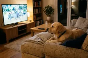 Lasciare la TV accesa al cane quando resta da solo: sì o no?