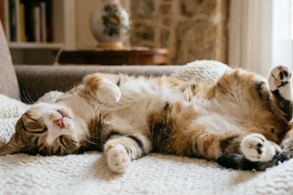 Cosa significa quando il gatto dorme a pancia in su? Scopri cosa ci sta dietro