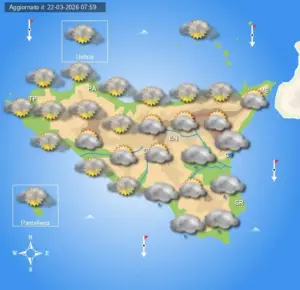 Meteo Sicilia di lunedì 23 marzo