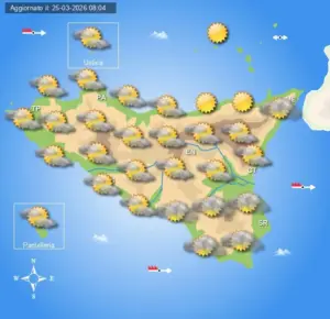 Meteo Sicilia di giovedì 26 marzo