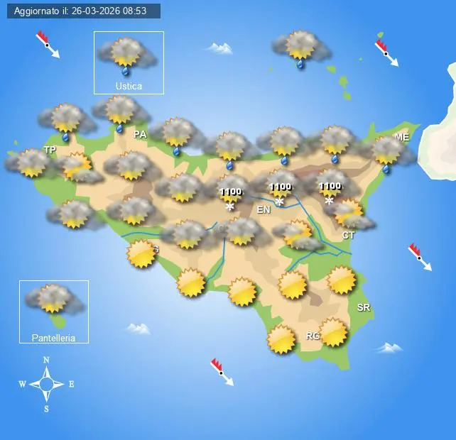 Meteo Sicilia di venerdì 27 marzo