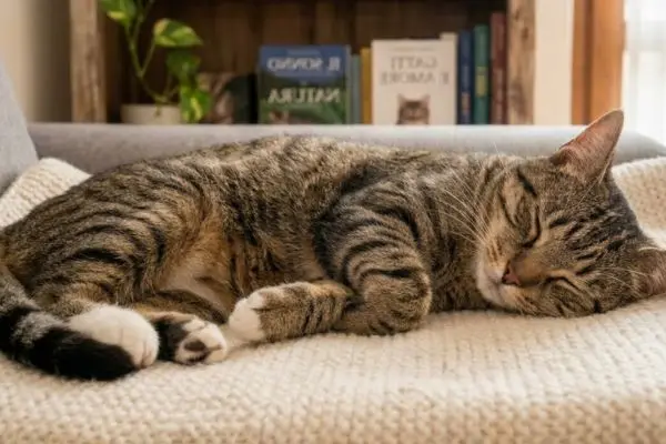 Perché i gatti si addormentano sul lato sinistro? Istinto, cuore e sopravvivenza