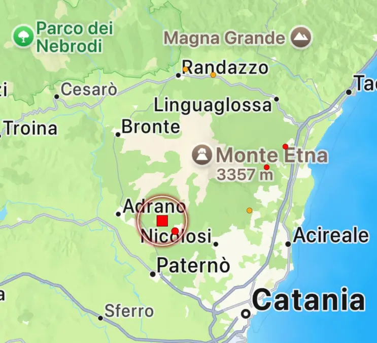 Forte scossa di terremoto sull’Etna: magnitudo 4.5, paura nel Catanese