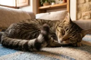 Perché il gatto muove la coda mentre dorme