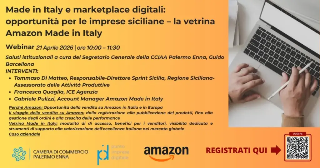 Made in Italy marketplace digitali, con Amazon un webinar per le imprese siciliane