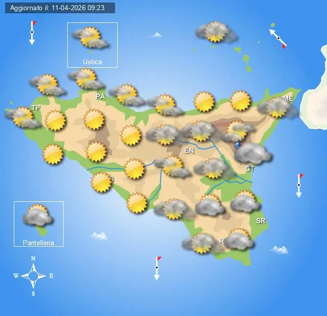 Meteo Sicilia di lunedì 13 aprile