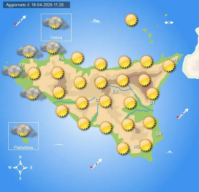 Meteo Sicilia di lunedì 20 aprile