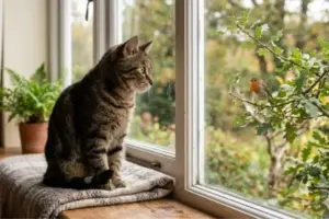 Gatto che guarda fuori dalla finestra e “piange”: cosa significa questo comportamento