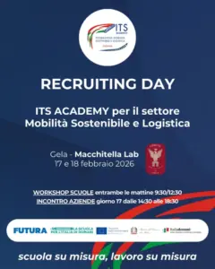 “Recruiting Day”, l’I.T.S. Academy di Catania al Centro polifunzionale Macchitella Lab di Gela domani 17 e il 18 Febbraio