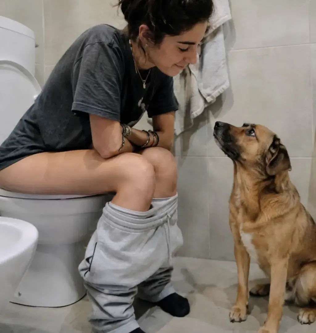 Perché il tuo cane ti fissa mentre vai in bagno (e cosa sta davvero comunicando)