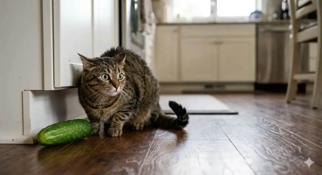 Perché i gatti “odiano” i cetrioli (e la verità è molto diversa da quella che pensi)