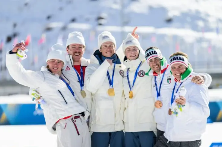 Elia Barp e Federico Pellegrino conquistano il bronzo nel team sprint di sci di fondo