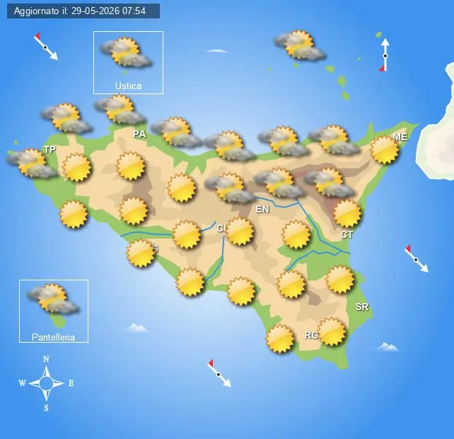 Meteo Sicilia di sabato 30 e domenica 31 maggio