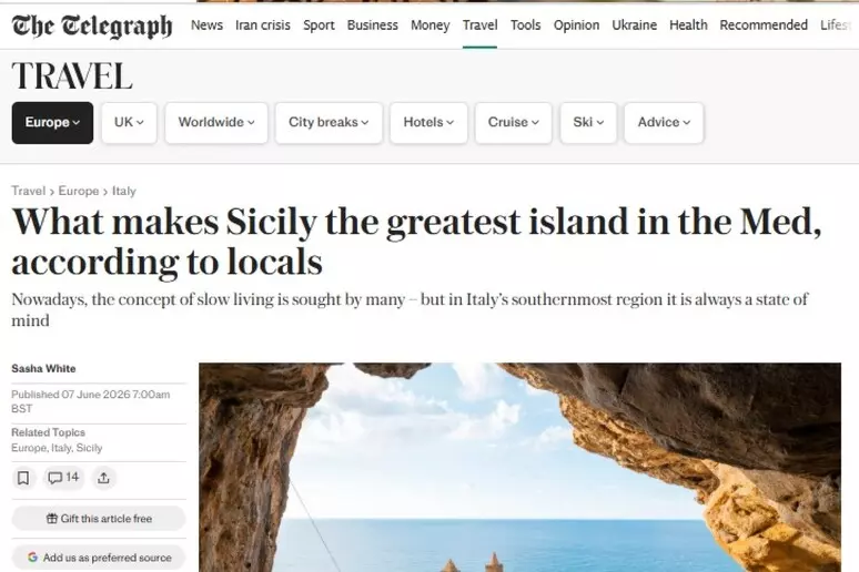 Il Telegraph incorona la Sicilia: “È la più bella isola del Mediterraneo”