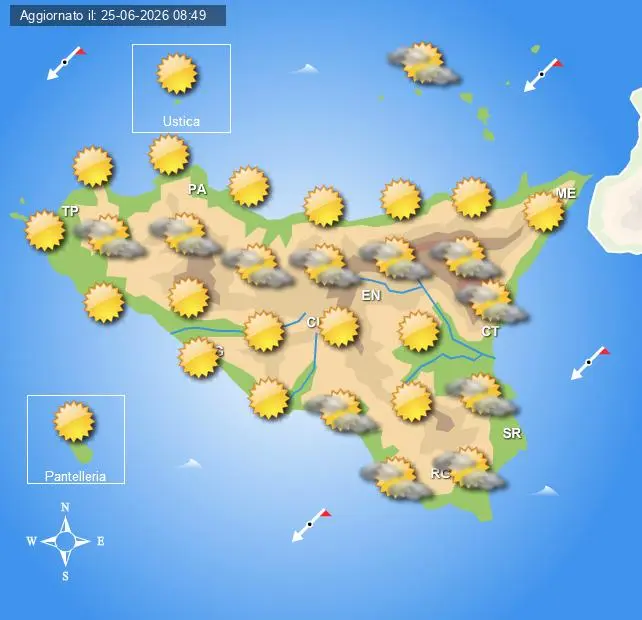Meteo Sicilia di sabato 27 e domenica 28 giugno