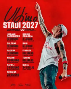 Dopo il live dei record Ultimo annuncia il nuovo tour: sarà a Messina il 28 giugno 2027